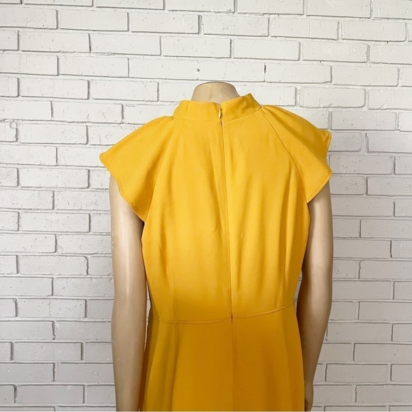 J. Crew Sheath Yellow Crepe Fabric Cap Sleeve Short Sleeve Dress - Picture 7 of 11
